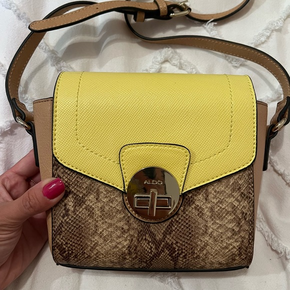 Aldo Handbags - ALDO SNAKE PRINT COLOR BLOCK CROSSBODY BAG
